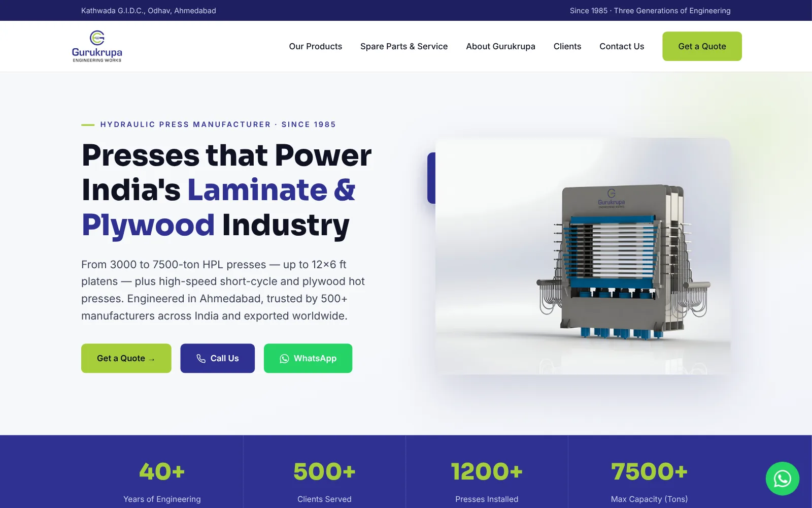 Gurukrupa Engineering Works: Hydraulic press manufacturer homepage